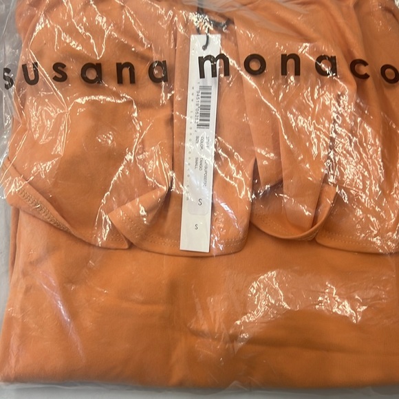 Susana Monaco NWT Strapless Ruffle Dress in Tango (A02) - Picture 5 of 7